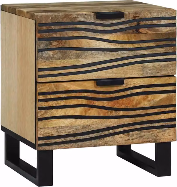 Set di 2 Comodini | Armadio da Notte | Mobiletto da notte Naturale 40 x 33 x 46 cm