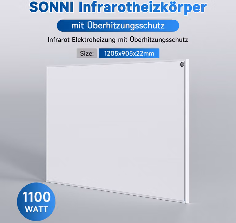 SONNI riscaldamento a infrarossi 1205x905 radiatore riscaldatori a infrarossi elettrici pannello di riscaldamento a infrarossi 1100W bianco parete riscaldamento radiatore termostato casa intelligente risparmio energetico