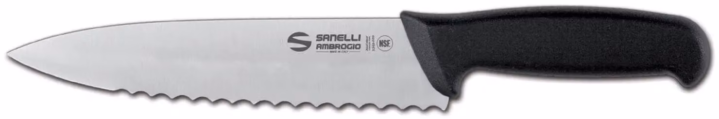 Trinciante cuoco, lama dentata cm 20 linea Supra di Sanelli Ambrogio