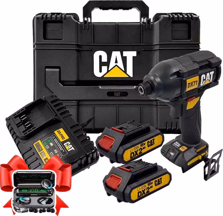 avvitatore a impulsi a batteria 18V DX71 CAT 215Nm 2x 2,0Ah 3 velocità