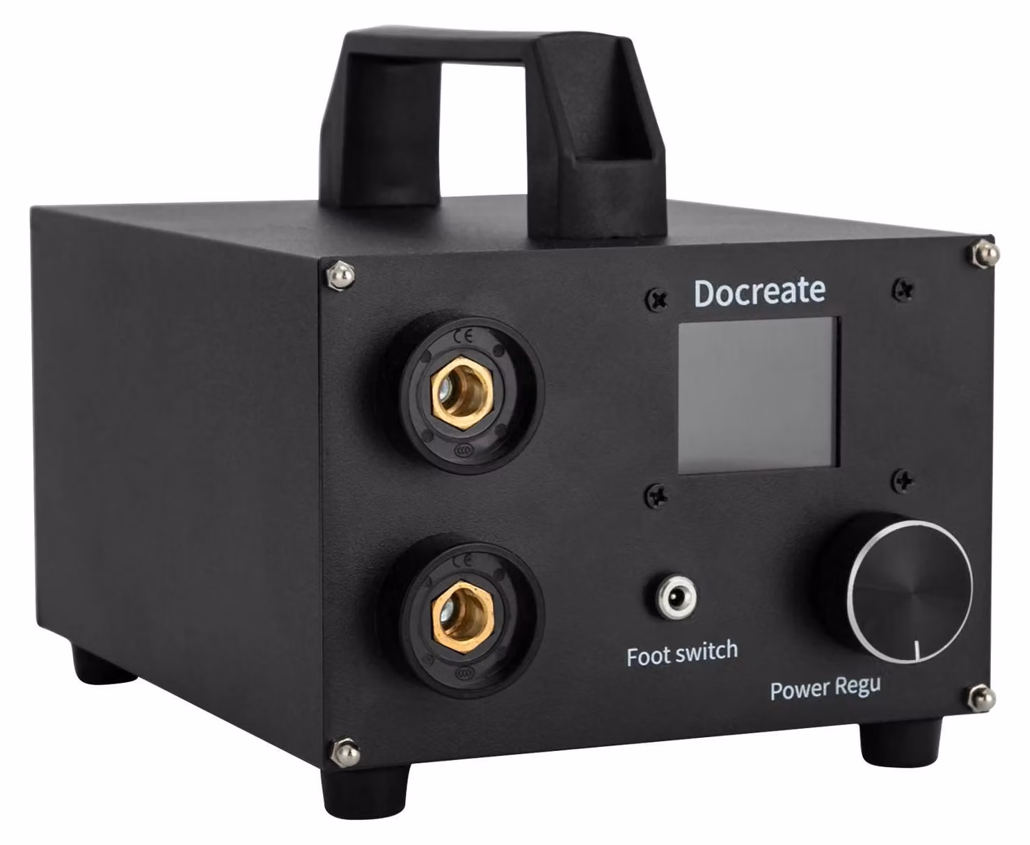 Saldatrice a punti per batterie - Modello da tavolo - LCD da 4,6 cm - 2 elettrodi - Corrente di picco 1400 A - Lega di alluminio - AC 100–240 V, DC 12 V 4 A - Nero
