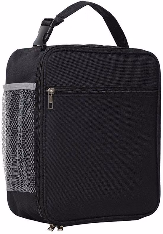 Borsa termica da picnic per uomo e donna, a tenuta stagna e con 4 scomparti, ideale per il lavoro, i picnic e i viaggi (nera).
