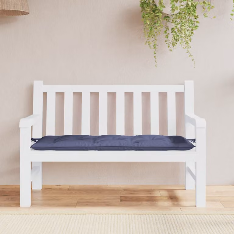 Cuscino per panca da giardino vidaXL Blu, L 120 cm x P 50 cm x H 7 cm, in tessuto Oxford impermeabile e traspirante