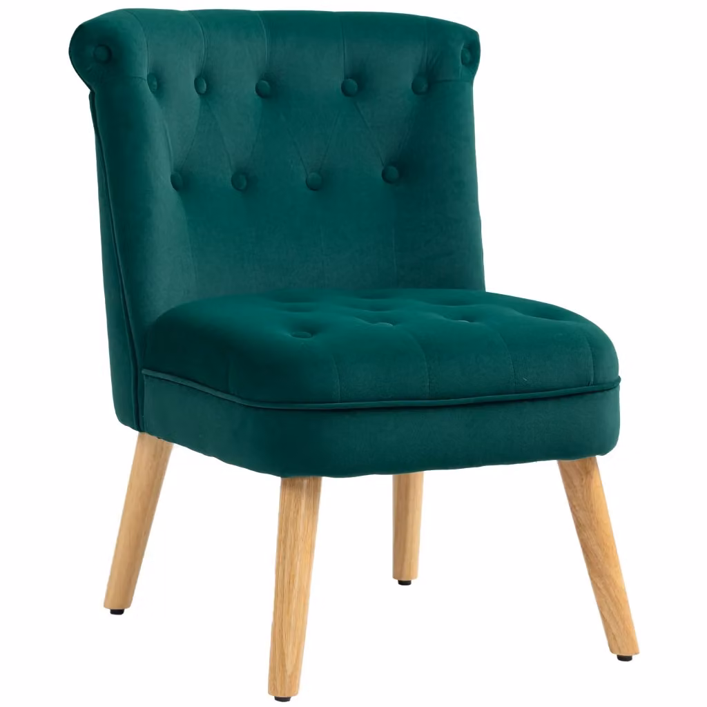 Poltrona imbottita in velluto verde XYLO L: 60 cm, P: 66 cm, H: 79 cm – 2