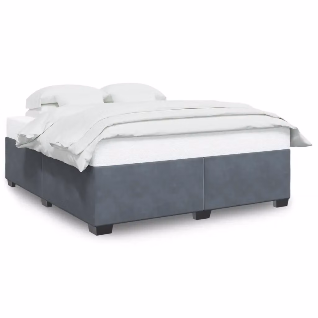 vidaXL Giroletto senza Materasso in Velluto Grigio 200x200 cm – 2