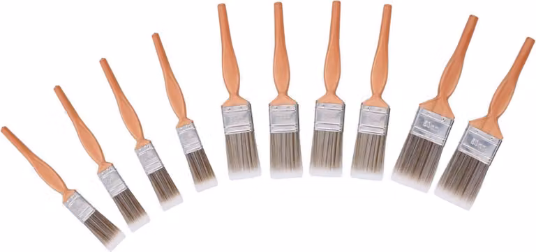 Set di 10 pennelli (manico in legno)