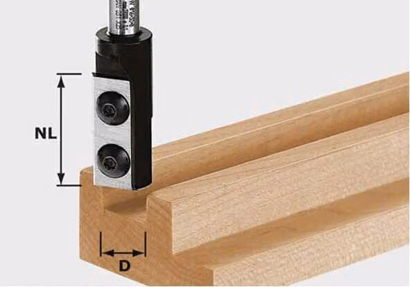 Festool Fresa per scanalature con inserti intercambiabili HW, gambo da 8 mm, HW S8 D8/20 WP Z1 | 491078