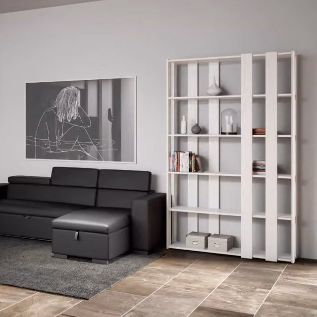 Composizione Libreria Small E Kato 6R 8 fasce lunghe - Bianco Frassino