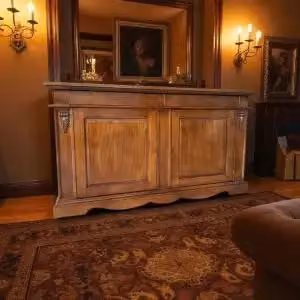 Credenza Madia Alberta in Legno con 2 Ante Bugnate e 2 Cassetti Colore Noce Bassano KIVIO – 2