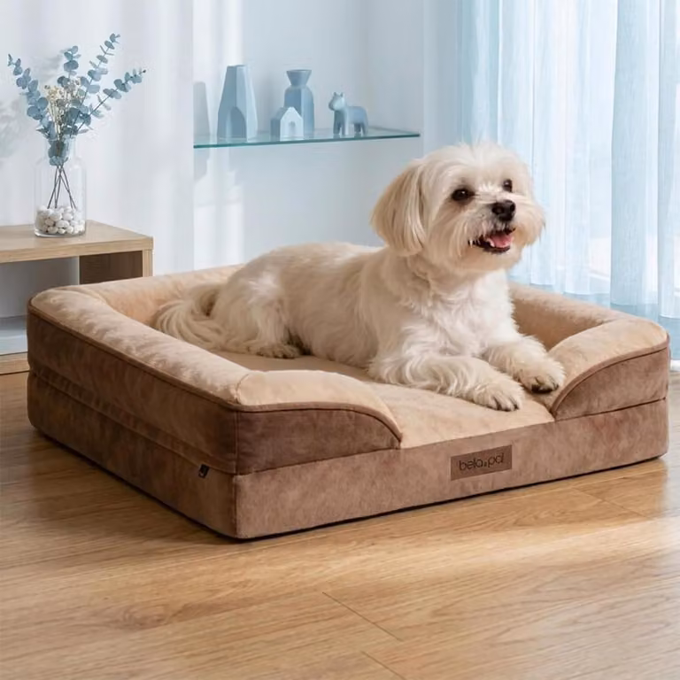 Cuccia ortopedica per cani, dimensioni 71x59x16 cm, realizzata con schiuma viscoelastica, impermeabile, lavabile, antiscivolo, colore marrone