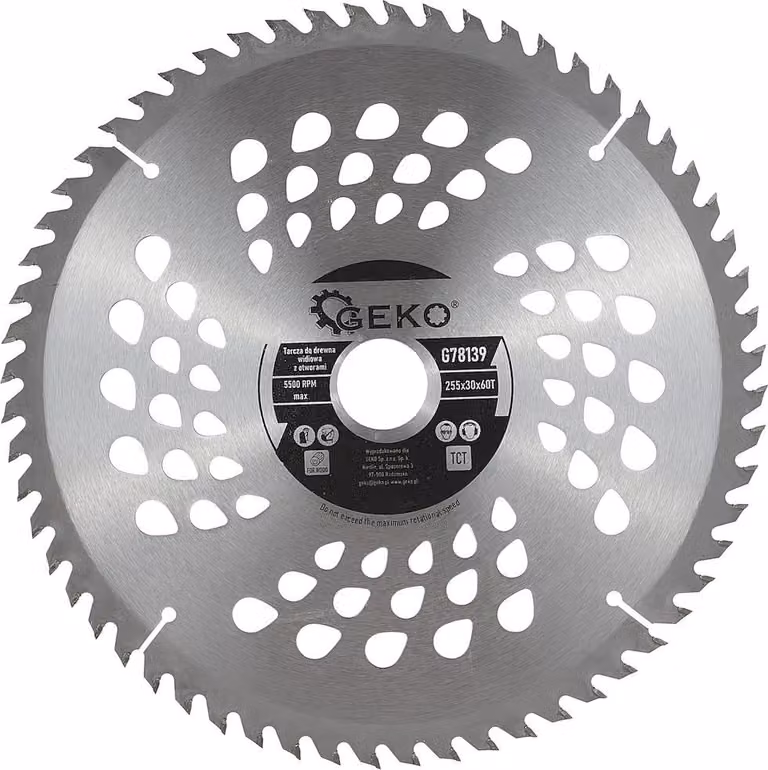 Disco in legno 255x30 mm con 60 denti per il taglio del legno
