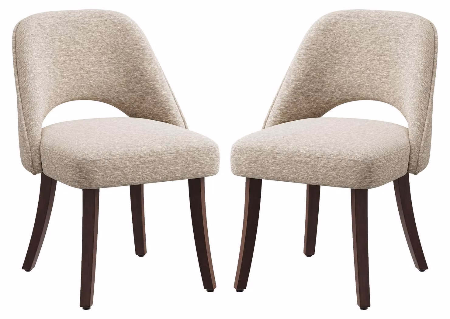 Set di 2 moderne sedie da pranzo in stile mid-century, con gambe in legno massello, seduta imbottita e schienale ergonomico sagomato, colore kaki
