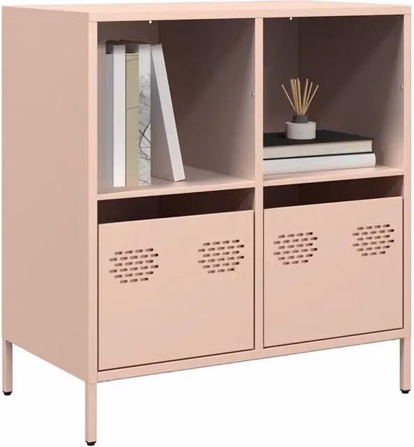 Credenza Buffet Armadio da Cucina Design Mania Rosa in Acciaio Laminato a Freddo L: 68 cm, P: 39 cm, H: 73,5 cm
