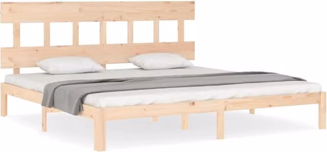 Letto matrimoniale | Letto per adulti | Giroletto senza Materasso 200x200 cm in Legno Massello di Pino