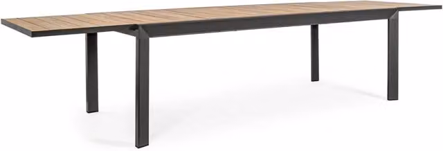 Tavolo da giardino allungabile Giordanoshop in alluminio verniciato antracite L: 220-340 cm, P: 100 cm, H: 75 cm