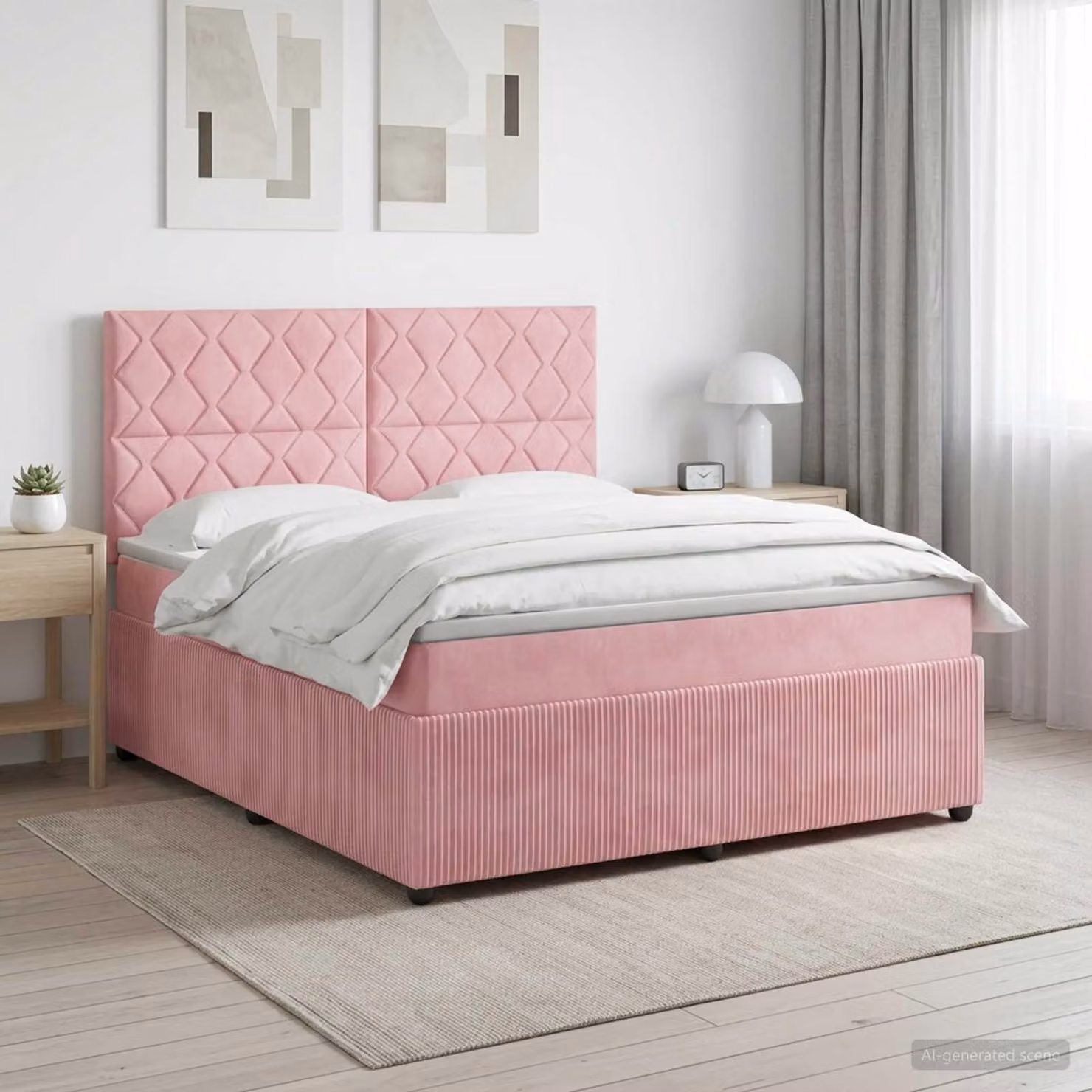 Maison Exclusive - Letto boxspring con materasso e testiera Rosa 180 x 200 cm in velluto