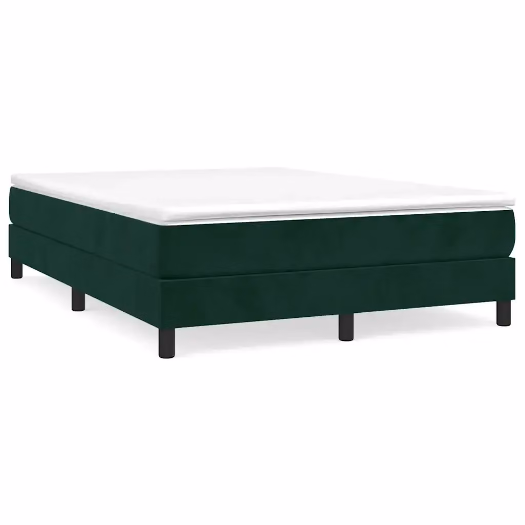 Letto Ibrido con Materasso e Struttura Imbottita in Velluto Verde Scuro vidaXL L/P: 140 x 200 cm – 2