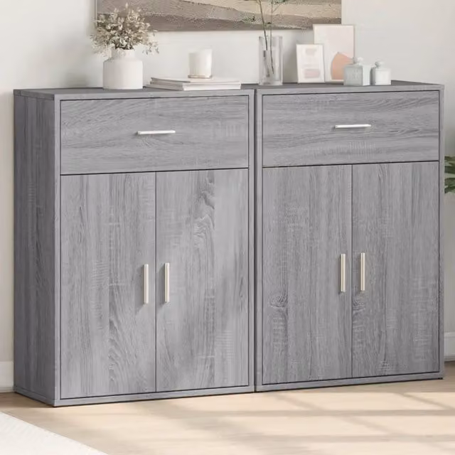 Credenze 2 pz Grigio Sonoma 60x30x84 cm in Legno Multistrato 3276600