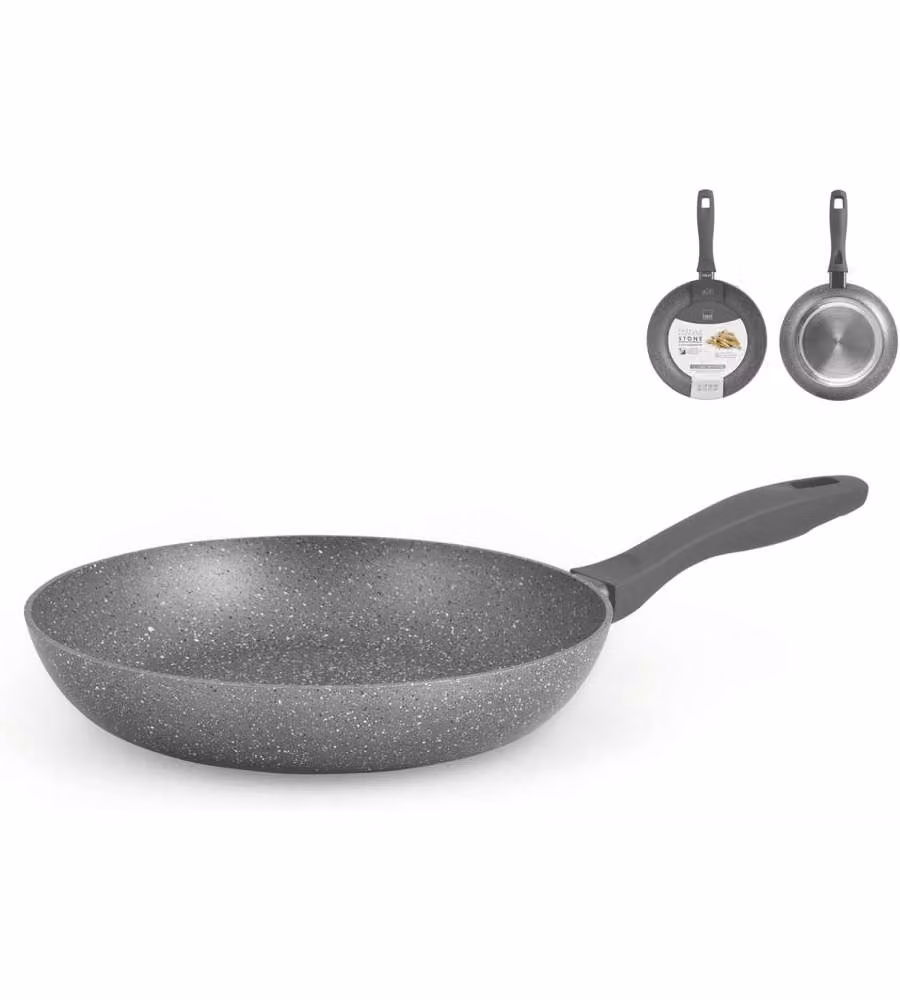 HeH Padella Antiaderente Stone Grigia 26 cm per Induzione e Gas
