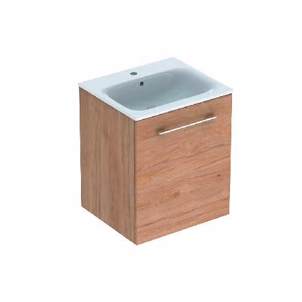 Geberit Selnova Square - Mobile lavabo 635x538x480 mm, con lavabo, 1 anta, noce chiaro 501.251.00.1