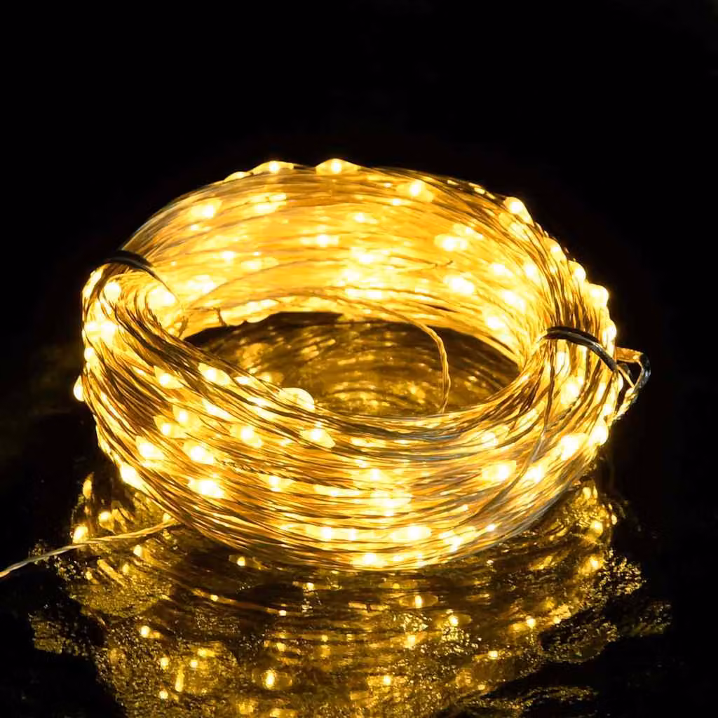 vidaXL Stringa LED con 300 Luci LED Bianco Caldo 30 m PVC
