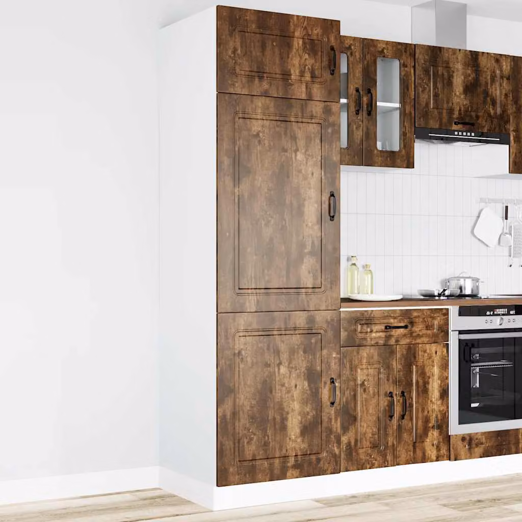 Armadio da Cucina Moderno vidaXL Kalmar Rovere Fumo in Legno MDF Marrone L/P/H: 60 x 57 x 207 cm – 1