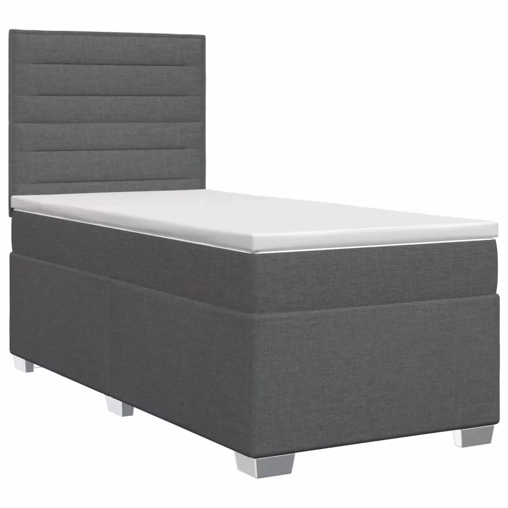 Letto box spring con materasso vidaXL in tessuto grigio e bianco, L/P: 200 x 80 cm – 2
