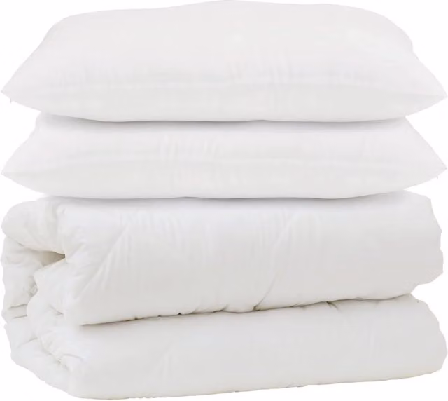 Set Piumone e Cuscini 3 Pezzi in Microfibra Bianco Extra Warm Anallergico
