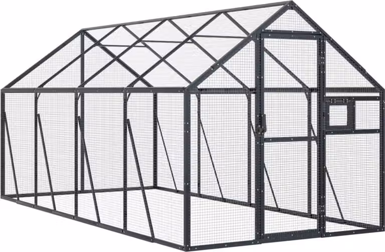 Voliera Antracite 1,79x4x1,85 m in Alluminio