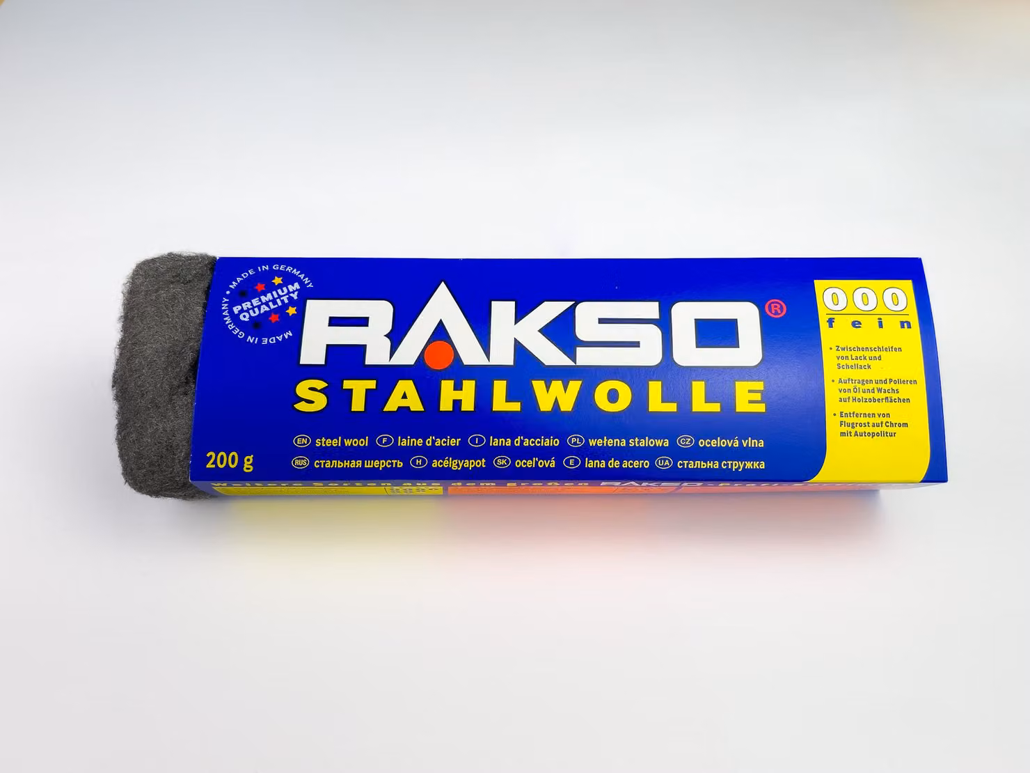 RAKSO, confezione da 200 grammi di lana d'acciaio, tipo 000