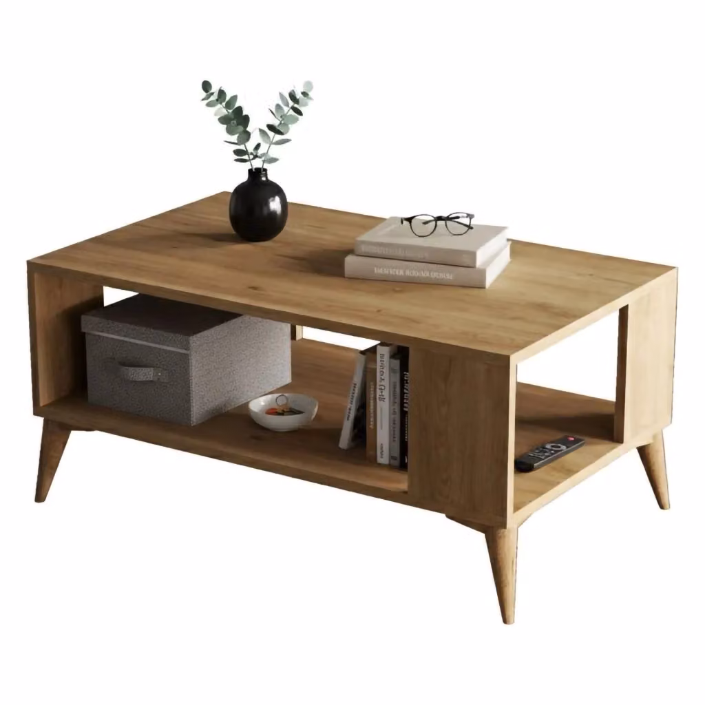 Tavolino da salotto DMORA Lozio in legno color quercia marrone, L/P/H: 90 x 41.6 x 54 cm – 2
