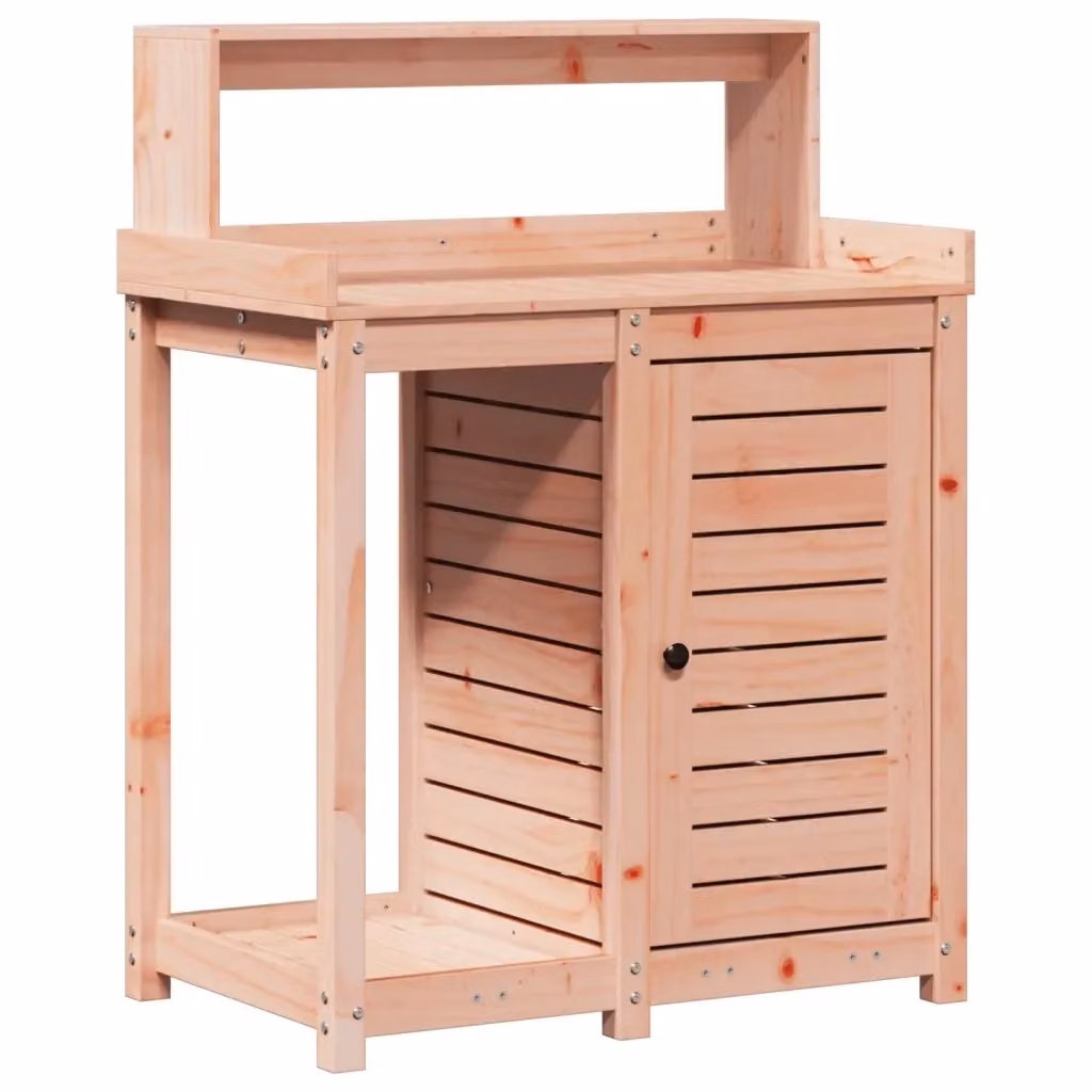 vidaXL Tavolo Invaso con Ripiani in Legno di Douglas Marrone L: 82,5 cm, P: 50 cm, H: 109,5 cm – 2