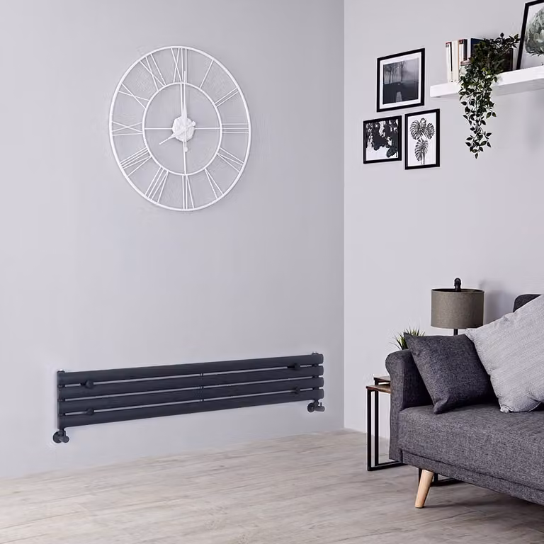 Radiatore di Design Orizzontale - Pannello Singolo - 236mm x 1400mm - Antracite - Revive