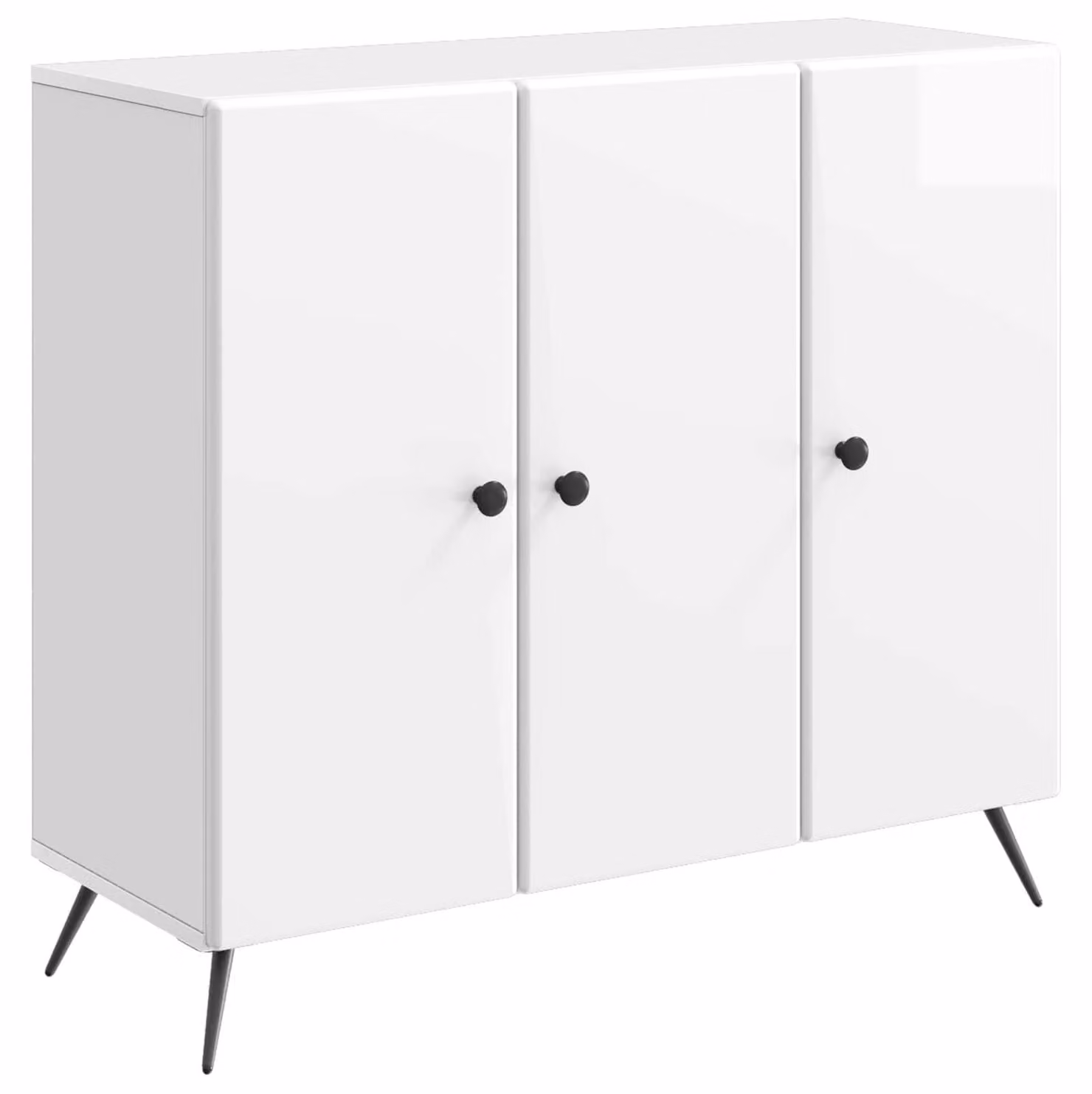 Credenza Bianco Lucido 89 x 34,5 x 80 cm Legno ingegnerizzato