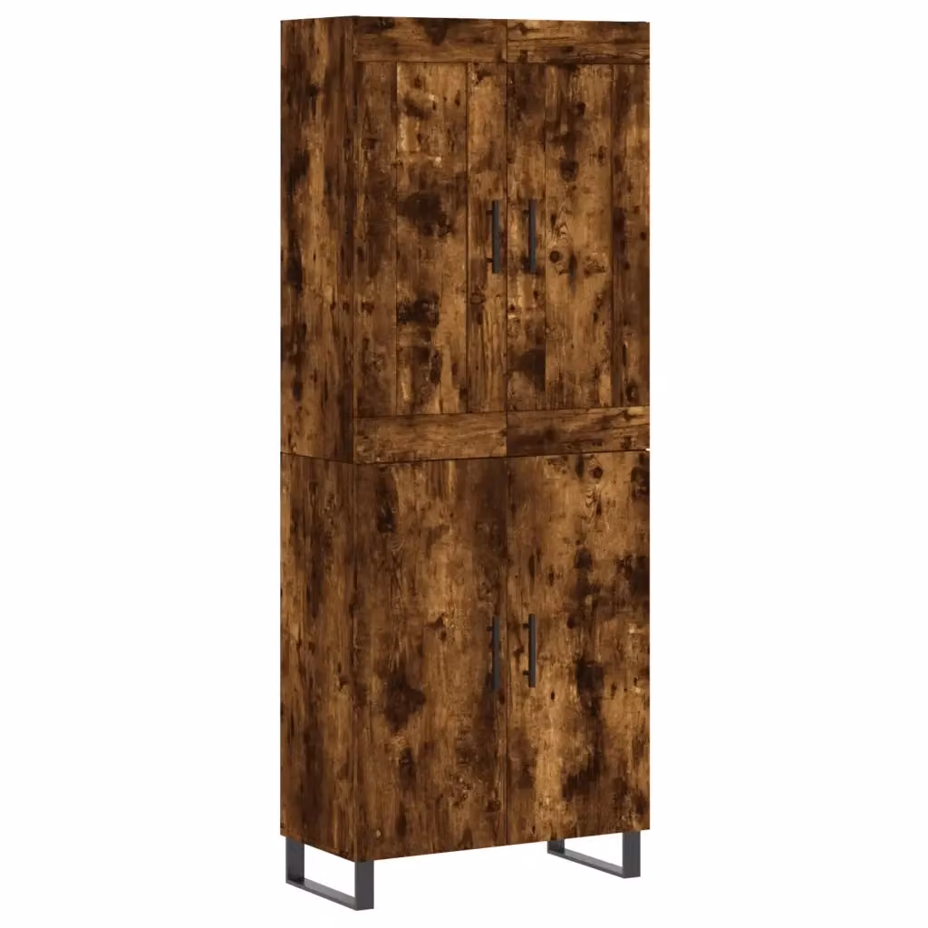 Credenza moderna vidaXL in legno e metallo colore marrone, sospesa, L: 69,5 cm, P: 34 cm, H: 180 cm – 2