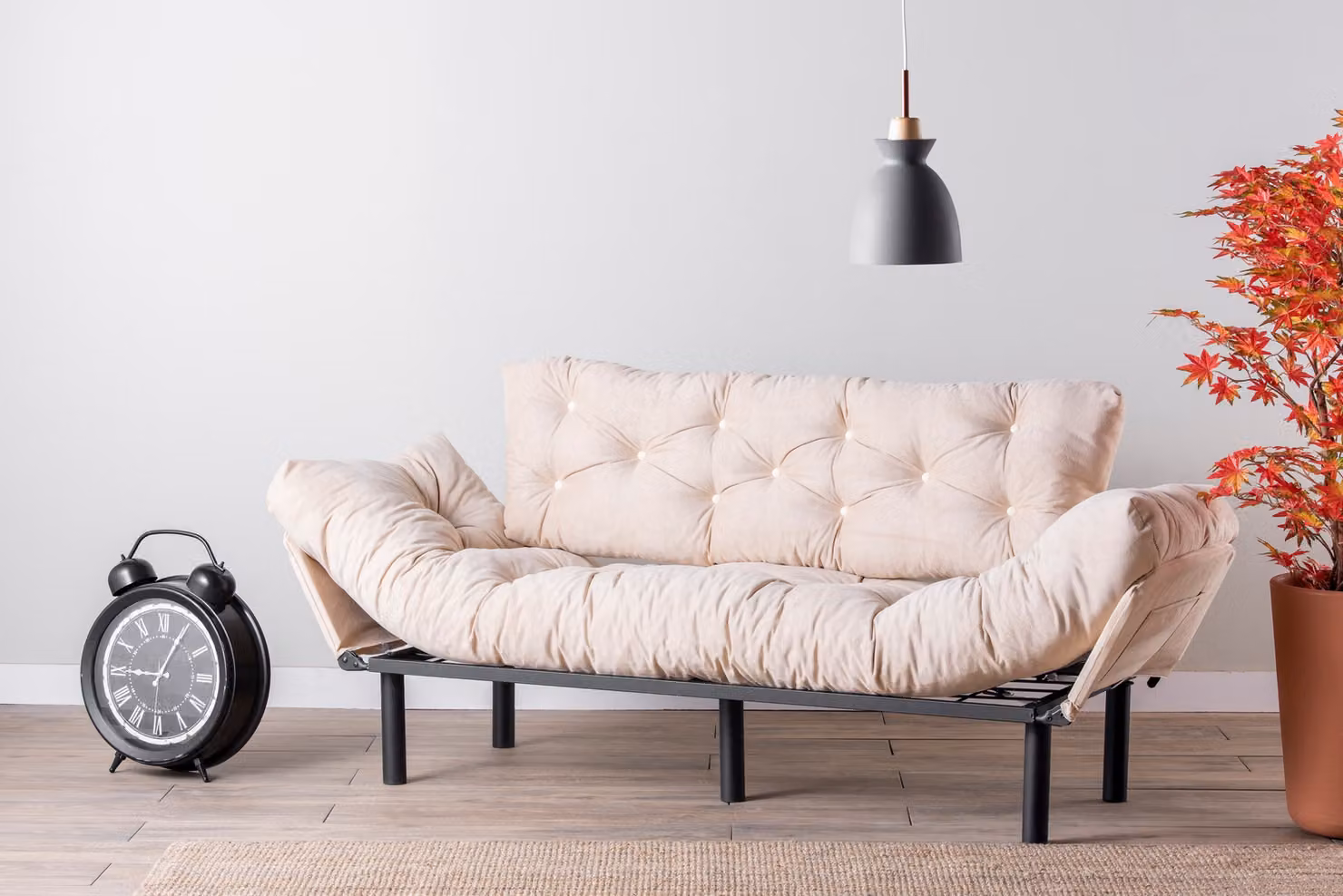 Hanah Home, Nitta- FTN1360, Crema, Divani letto, Struttura: 100% metallo