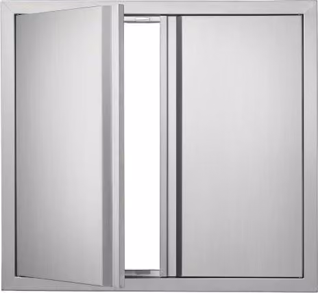 VEVOR Doppia porta da cucina esterna in metallo color argento, porta a parete con maniglie retrattili, L: 66 cm, H: 61 cm