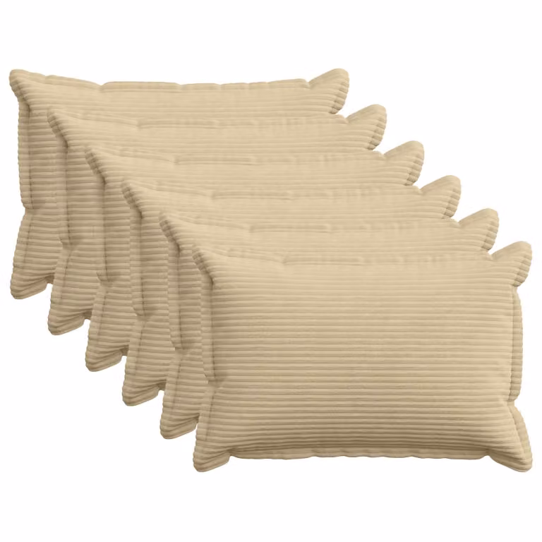 Set di 6 federe vidaXL HOUTEN in velluto a coste, Grigio Verde Chiaro, 50 x 75 cm