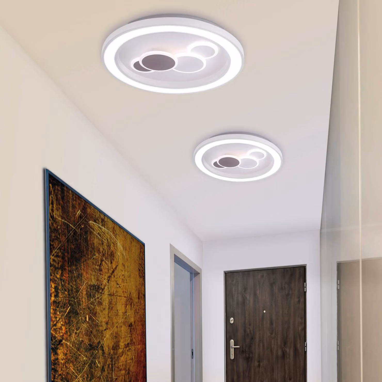 Paul Neuhaus Plafoniera a LED Eliza, Bianco / Opale, Soggiorno / Sala da pranzo, Metallo, Moderno, Plafoniera LED