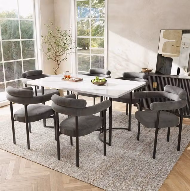 Sedia imbottita ergonomica con struttura in ferro grigio scuro 70x62x84 cm