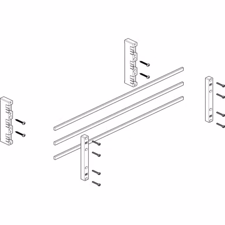 Modulo barra collettrice ABN piatto 2FB/2RE 60 mm con rame 12x5 mm, a 3 poli, EBM 32 mm MFSC22613