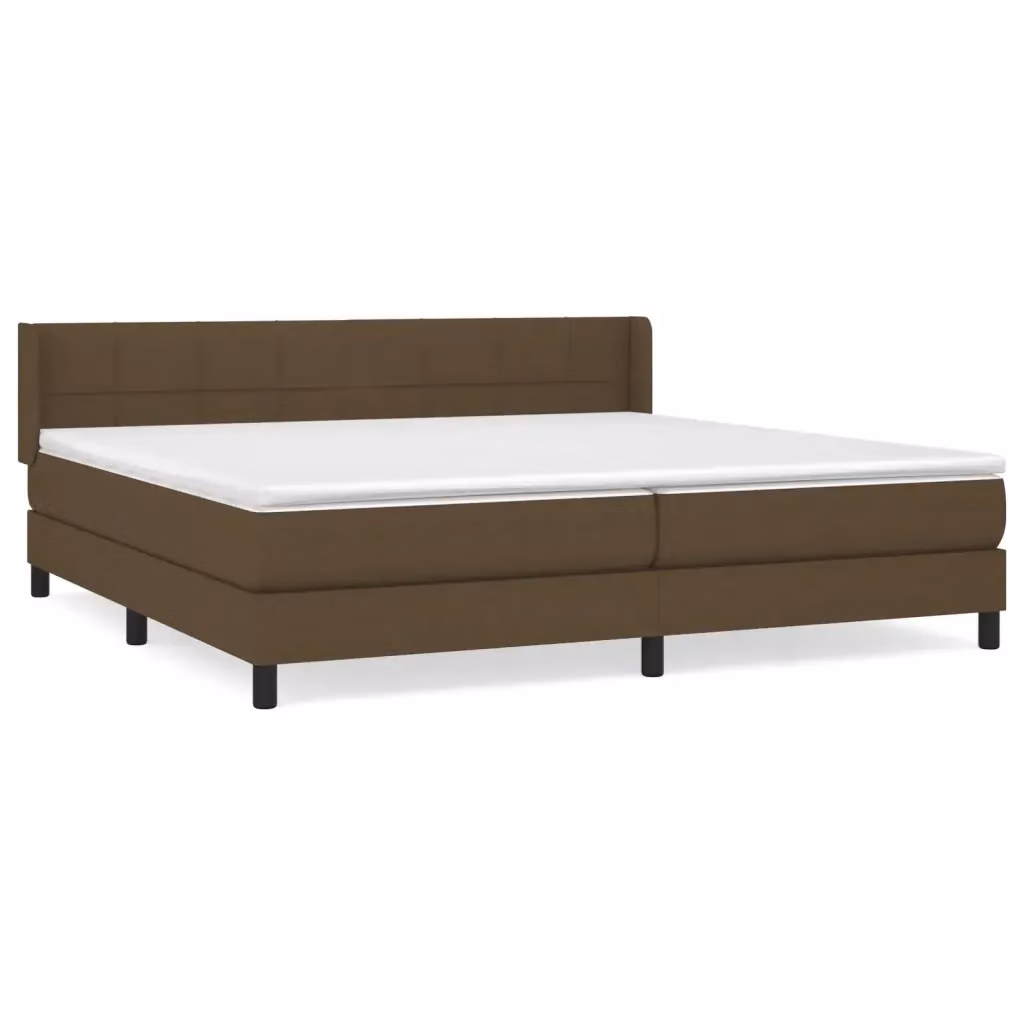 Letto Ibrido vidaXL con Giroletto a Molle e Materasso Marrone e Bianco L/P/H: 200 x 203 x 88 cm – 2