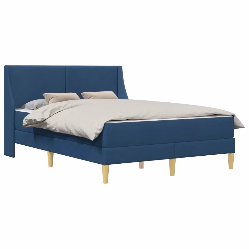 Letto moderno con testiera imbottita e materasso in schiuma vidaXL, colore blu – 2