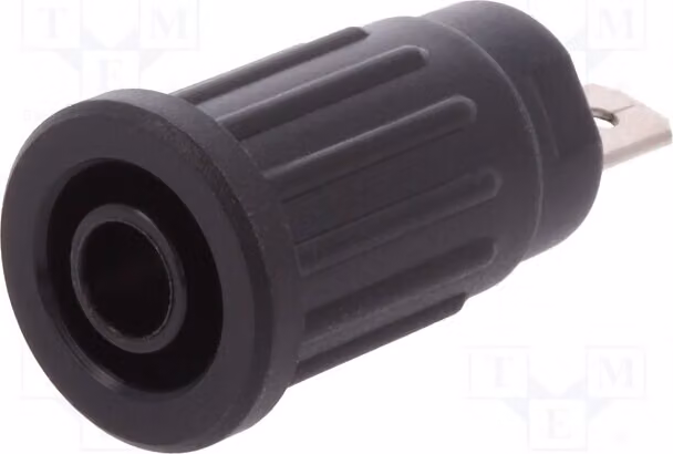 1 connettore a banana da 4 mm, 1 kV, 24 A, nero, pressato, per terminali a piastra SEPB 7089 NI/SW