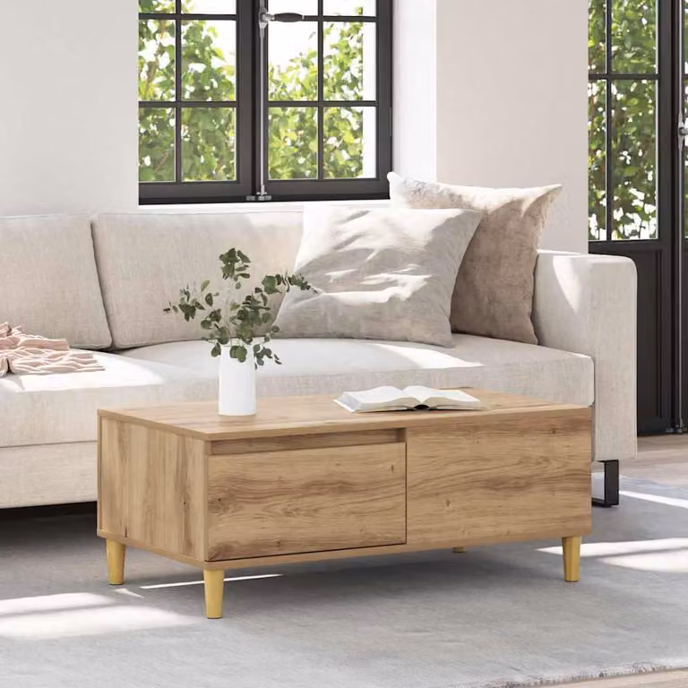 Maison Exclusive - Tavolino Artisan in rovere 90 x 50 x 35 cm Materiale ligneo