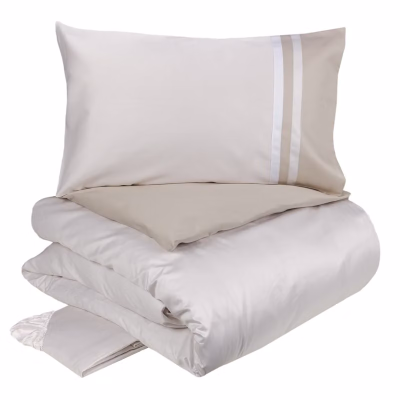 KUBRIC 60 Completo copripiumino - Taglia: 2 piazze,Colore: KUBRIC 60 - BIANCO SETA/TORRONE