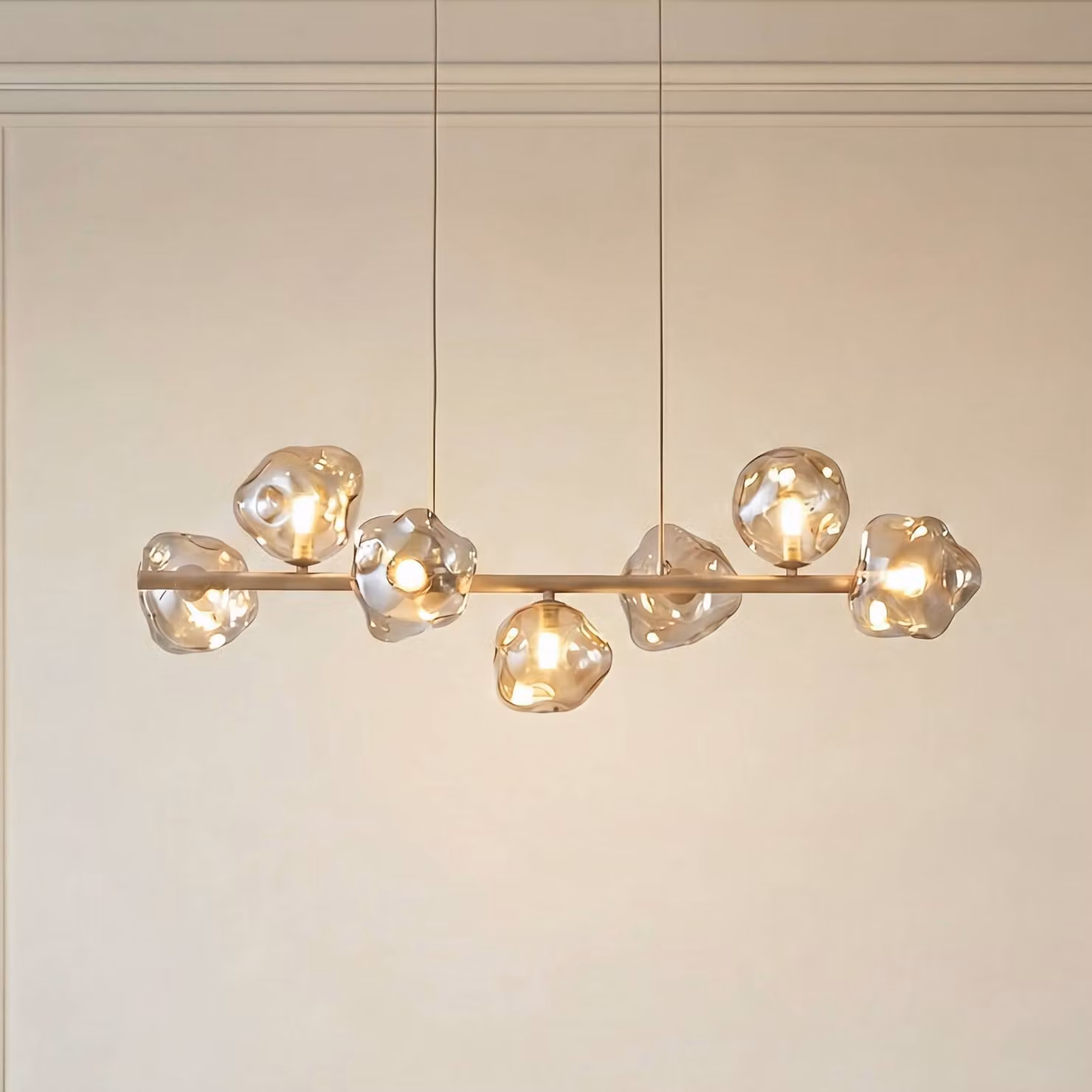 Lampada a sospensione Lava TK Lighting, dimmerabile, Crema / Ambra, Soggiorno / Sala da pranzo, Vetro, Moderno, Lampada a sospensione