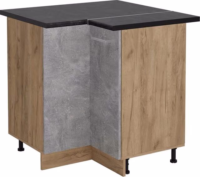 Mobile ad angolo cucina R-Line Calcestruzzo/Rovere dorato 75.6 cm, PL Antracite Vicco
