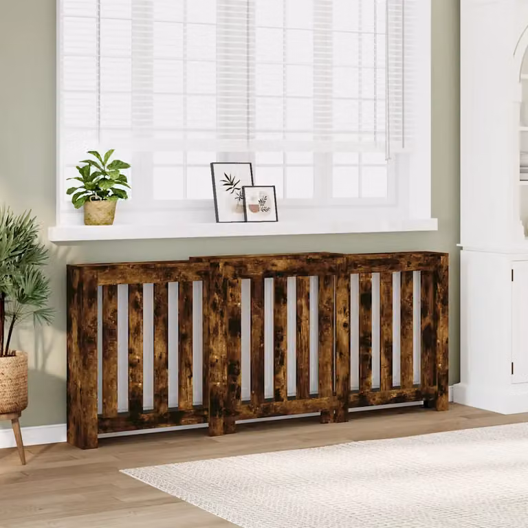 Copertura per radiatori vidaXL in legno Rovere Fumo L: 205 cm, P: 21,5 cm, H: 83,5 cm