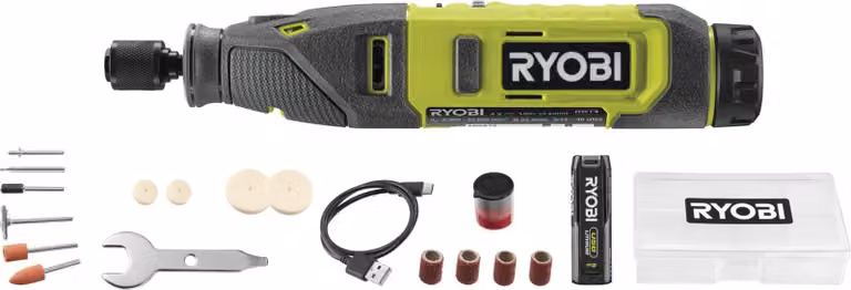 Ryobi RRT4-120GA15 utensile rotante 4V USB Batteria al litio™ 25.000 giri/min 2,0Ah